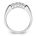 14K White Gold 5-Stone Shared Prong 1/4 carat Round Complete Diamond Band