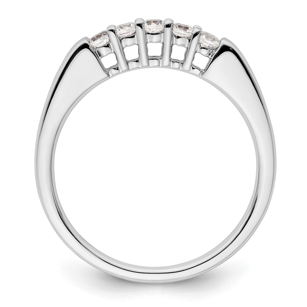 14K White Gold 5-Stone Shared Prong 1/4 carat Round Complete Diamond Band