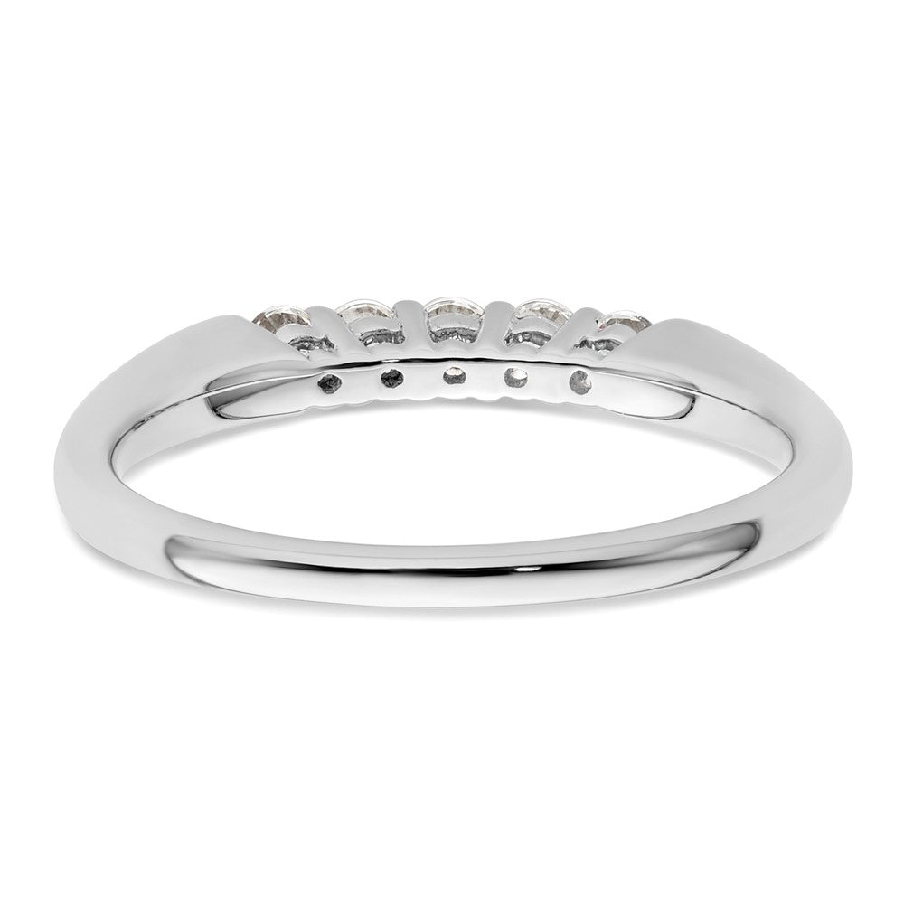 14K White Gold 5-Stone Shared Prong 1/4 carat Round Complete Diamond Band
