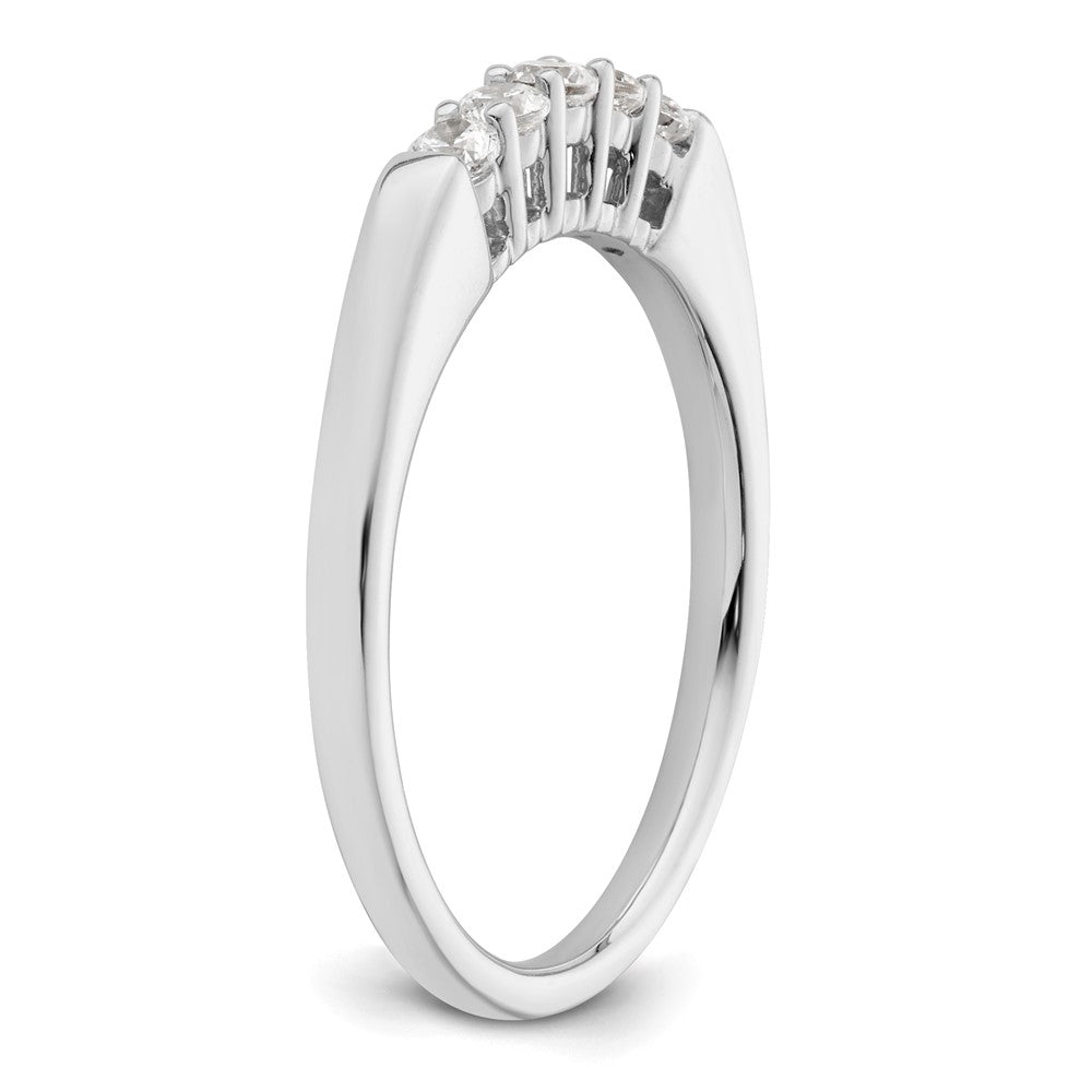 14K White Gold 5-Stone Shared Prong 1/4 carat Round Complete Diamond Band