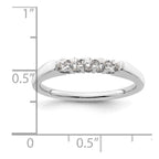 14K White Gold 5-Stone Shared Prong 1/4 carat Round Complete Diamond Band