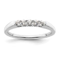 14K White Gold 5-Stone Shared Prong 1/4 carat Round Complete Diamond Band