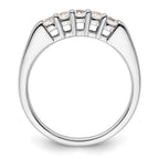 14K White Gold 5-Stone Shared Prong 1/3 carat Round Complete Diamond Band