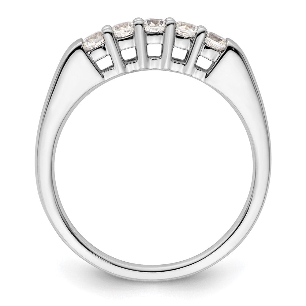 14K White Gold 5-Stone Shared Prong 1/3 carat Round Complete Diamond Band