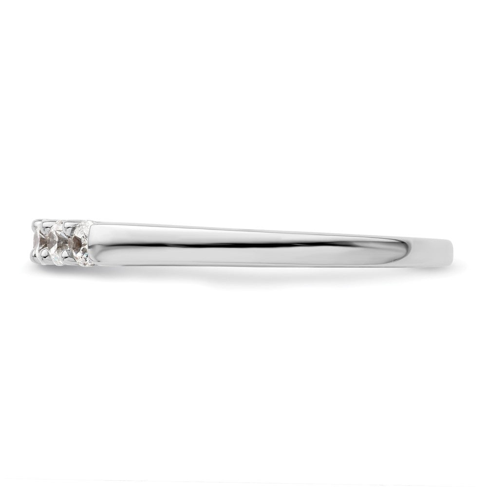 14K White Gold 5-Stone Shared Prong 1/3 carat Round Complete Diamond Band