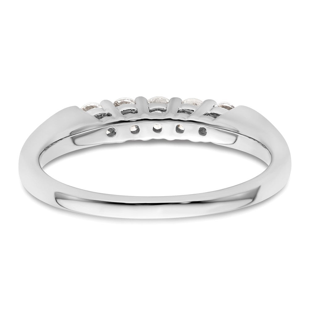 14K White Gold 5-Stone Shared Prong 1/3 carat Round Complete Diamond Band