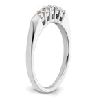 14K White Gold 5-Stone Shared Prong 1/3 carat Round Complete Diamond Band