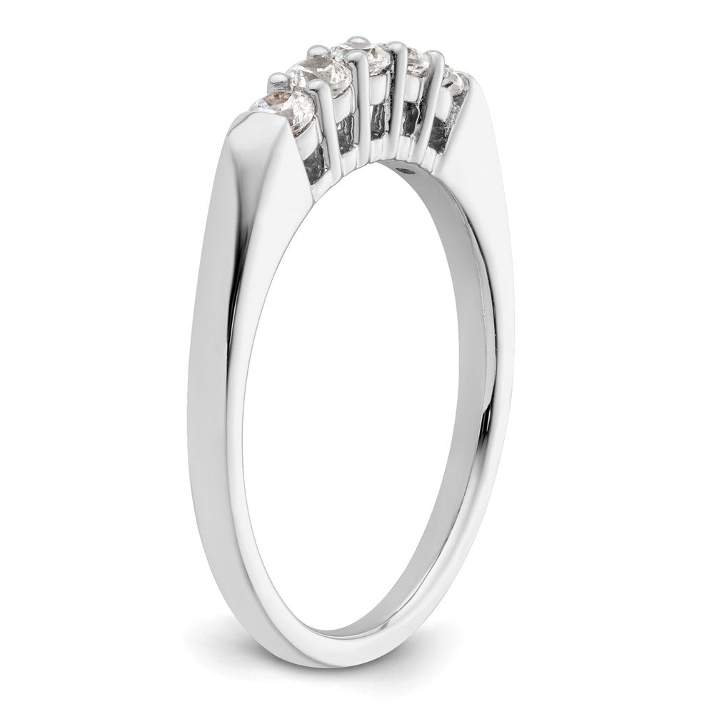 14K White Gold 5-Stone Shared Prong 1/3 carat Round Complete Diamond Band