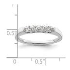 14K White Gold 5-Stone Shared Prong 1/3 carat Round Complete Diamond Band