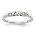 14K White Gold 5-Stone Shared Prong 1/3 carat Round Complete Diamond Band