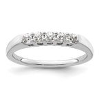 14K White Gold 5-Stone Shared Prong 1/3 carat Round Complete Diamond Band
