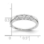 14K White Gold 5-Stone Shared Prong 1/2 carat Round Complete Diamond Band
