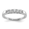 14K White Gold 5-Stone Shared Prong 1/2 carat Round Complete Diamond Band