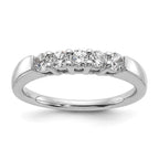 14K White Gold 5-Stone Shared Prong 1/2 carat Round Complete Diamond Band