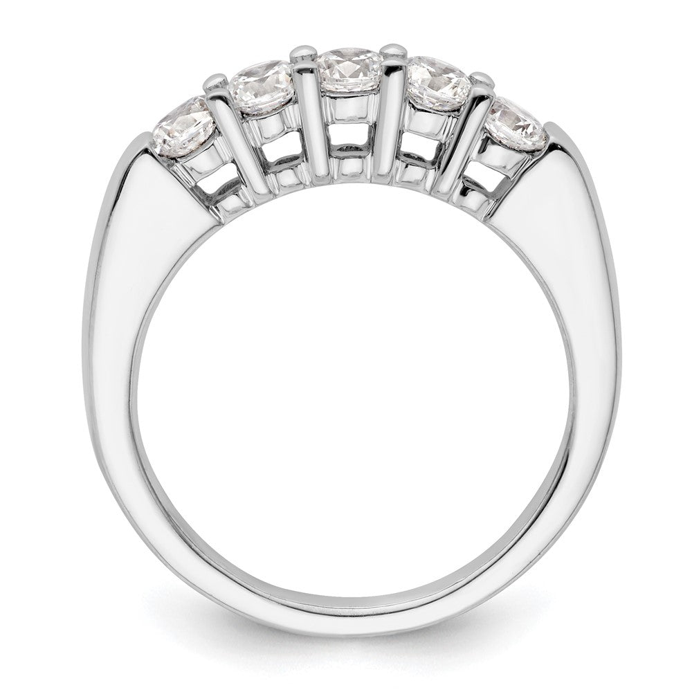 14K White Gold 5-Stone Shared Prong 3/4 carat Round Complete Diamond Band