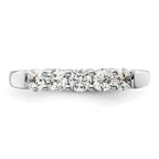 14K White Gold 5-Stone Shared Prong 3/4 carat Round Complete Diamond Band