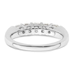 14K White Gold 5-Stone Shared Prong 3/4 carat Round Complete Diamond Band