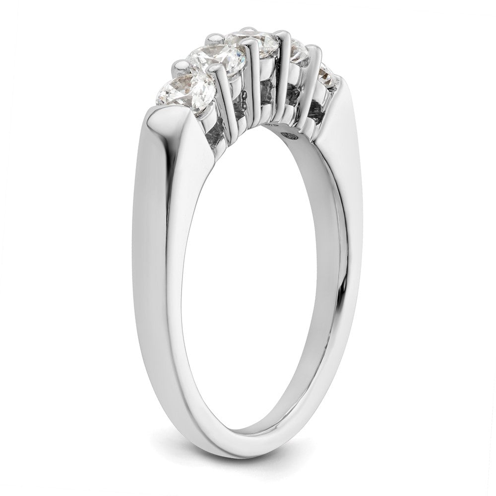 14K White Gold 5-Stone Shared Prong 3/4 carat Round Complete Diamond Band