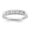 14K White Gold 5-Stone Shared Prong 3/4 carat Round Complete Diamond Band