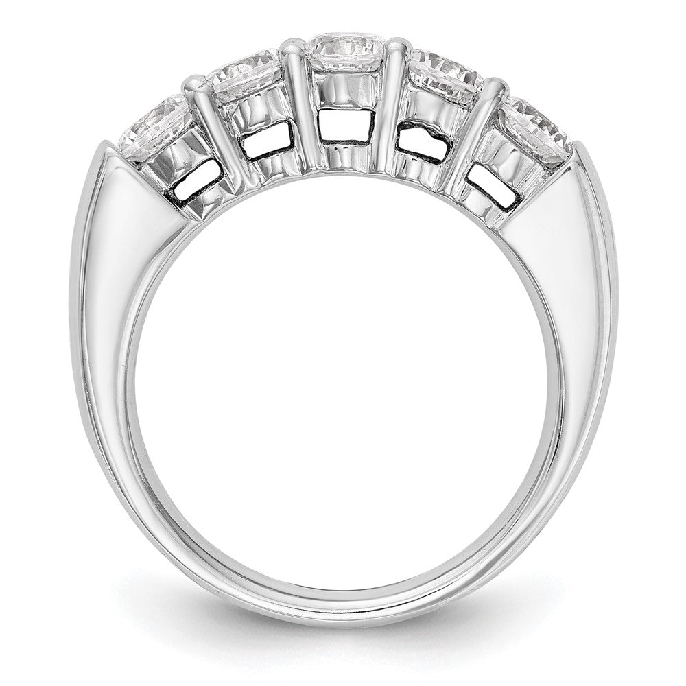 14K White Gold 5-Stone Shared Prong 1 carat Round Complete Diamond Band