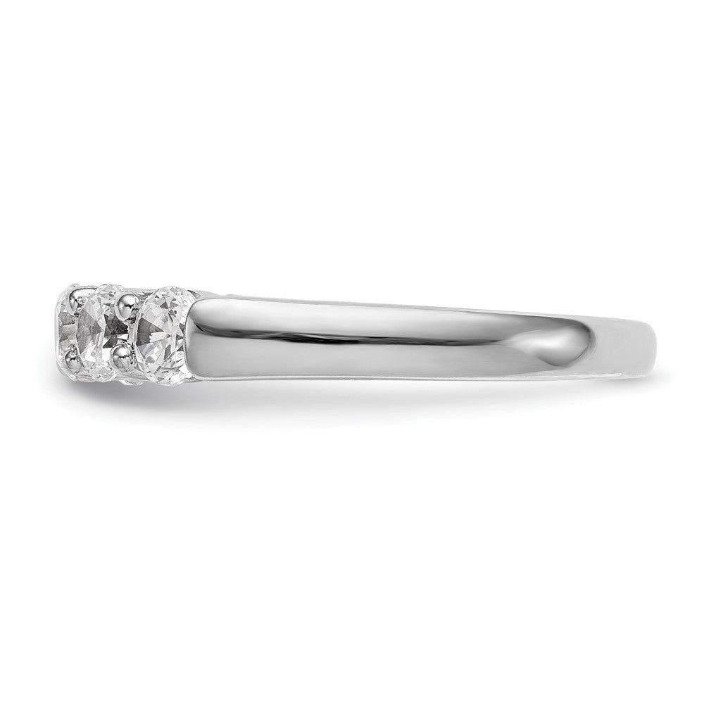 14K White Gold 5-Stone Shared Prong 1 carat Round Complete Diamond Band
