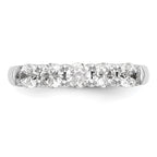 14K White Gold 5-Stone Shared Prong 1 carat Round Complete Diamond Band