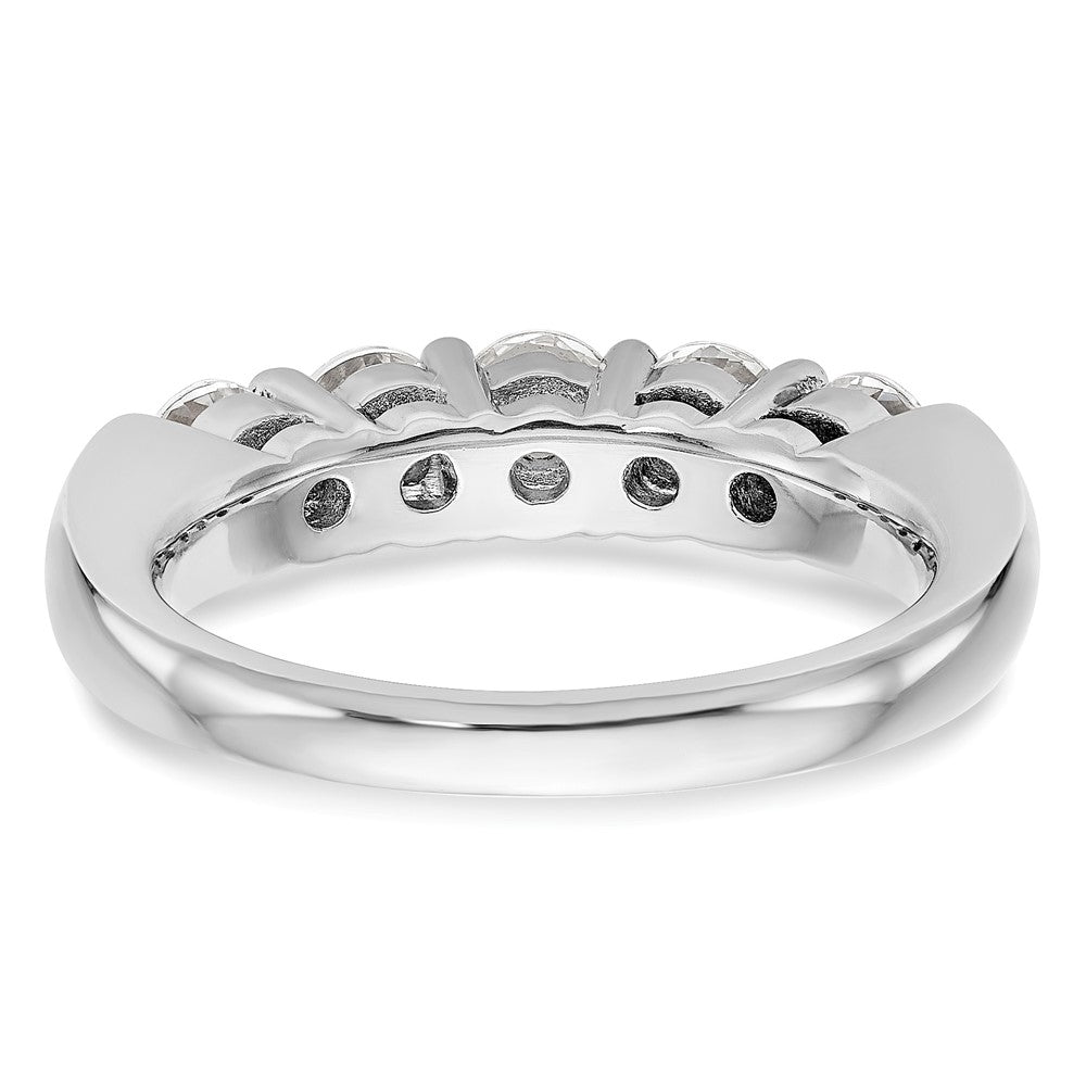 14K White Gold 5-Stone Shared Prong 1 carat Round Complete Diamond Band
