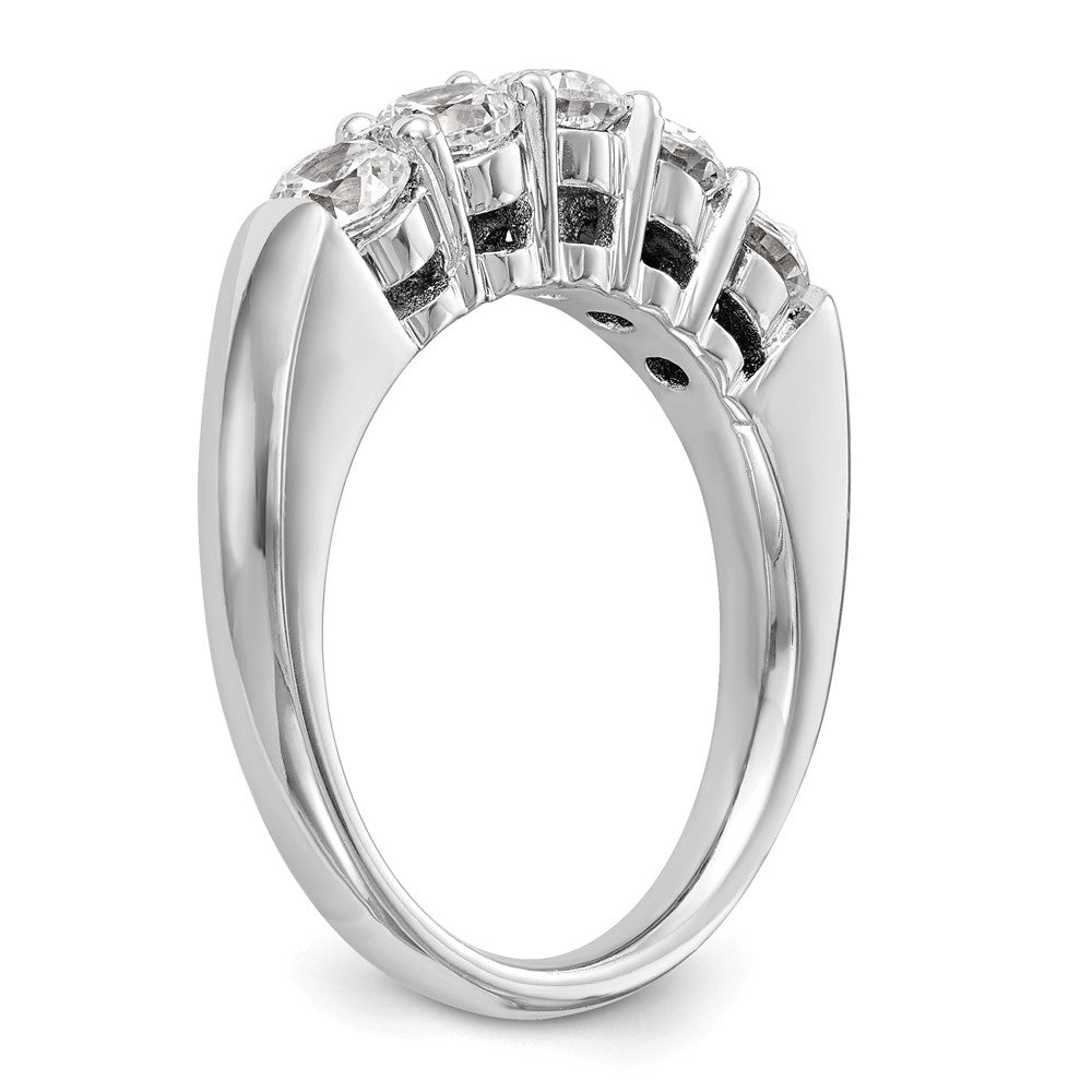 14K White Gold 5-Stone Shared Prong 1 carat Round Complete Diamond Band