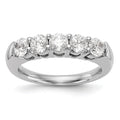 14K White Gold 5-Stone Shared Prong 1 carat Round Complete Diamond Band