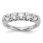 14K White Gold 5-Stone Shared Prong 1 carat Round Complete Diamond Band