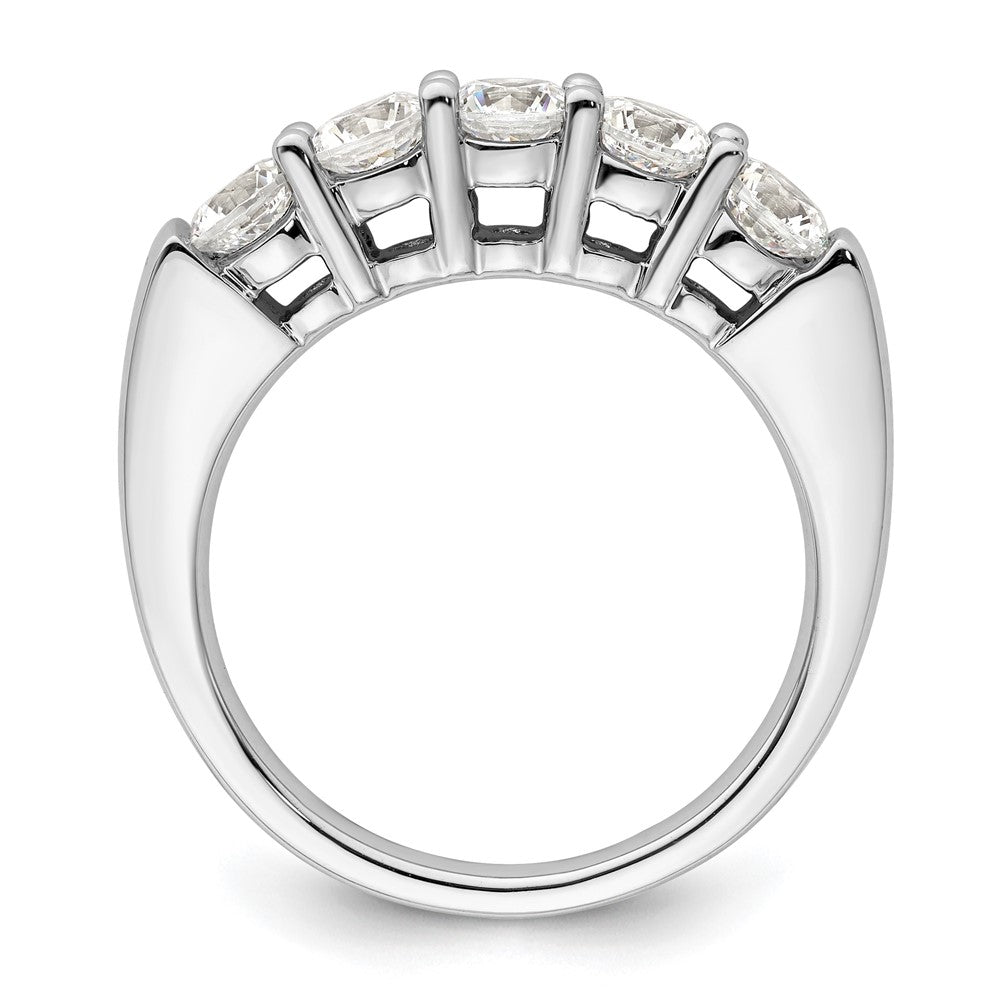 14K White Gold 5-Stone Shared Prong 1.25 carat Round Complete Diamond Band