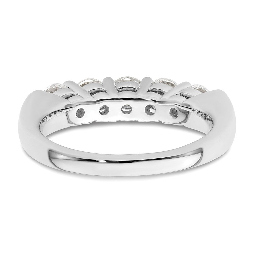 14K White Gold 5-Stone Shared Prong 1.25 carat Round Complete Diamond Band