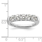 14K White Gold 5-Stone Shared Prong 1.25 carat Round Complete Diamond Band
