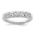 14K White Gold 5-Stone Shared Prong 1.25 carat Round Complete Diamond Band