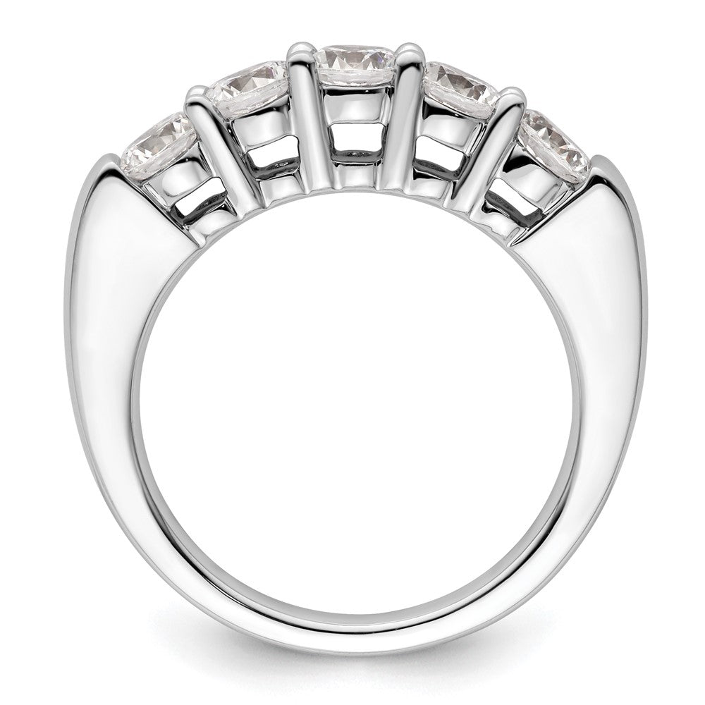 14K White Gold 5-Stone Shared Prong 1.5 carat Round Complete Diamond Band