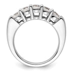 14K White Gold 5-Stone Shared Prong 1.5 carat Round Complete Diamond Band