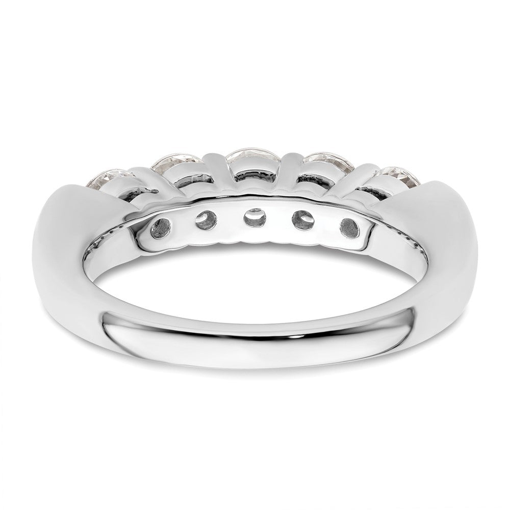 14K White Gold 5-Stone Shared Prong 1.5 carat Round Complete Diamond Band