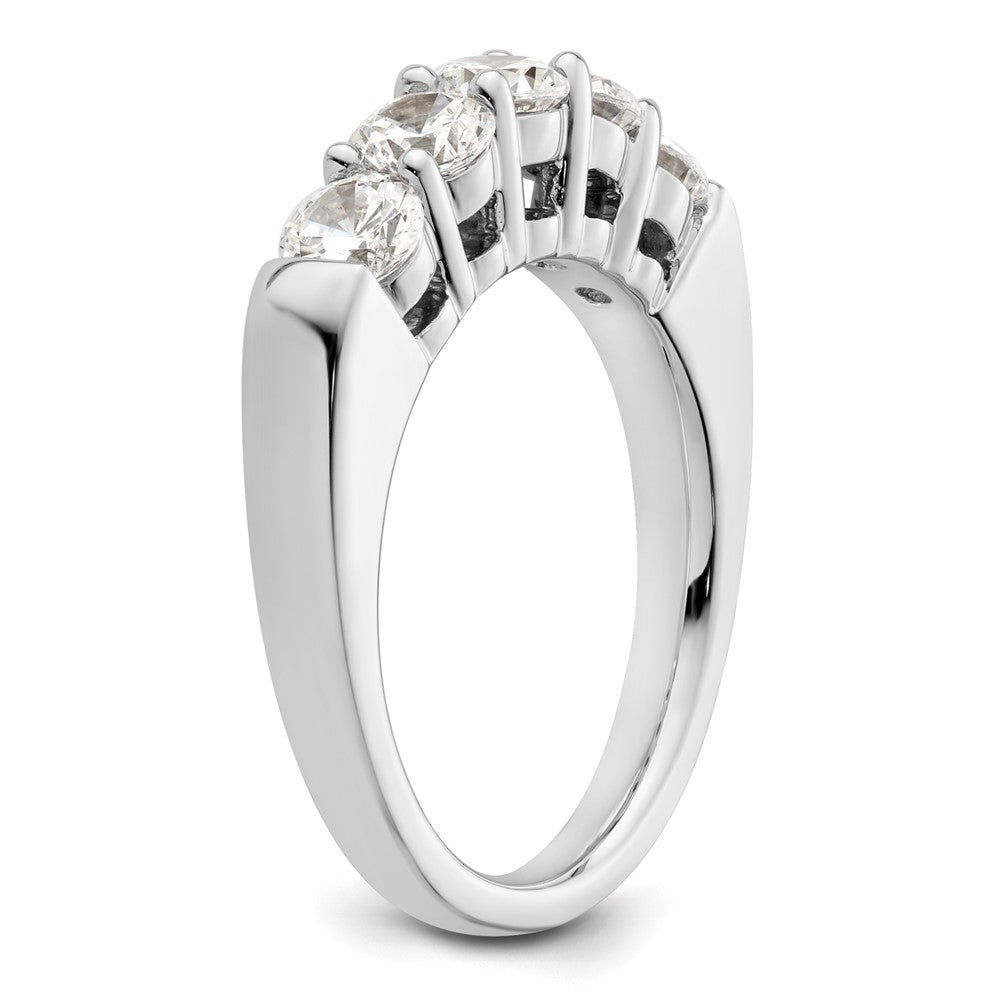 14K White Gold 5-Stone Shared Prong 1.5 carat Round Complete Diamond Band