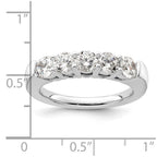 14K White Gold 5-Stone Shared Prong 1.5 carat Round Complete Diamond Band