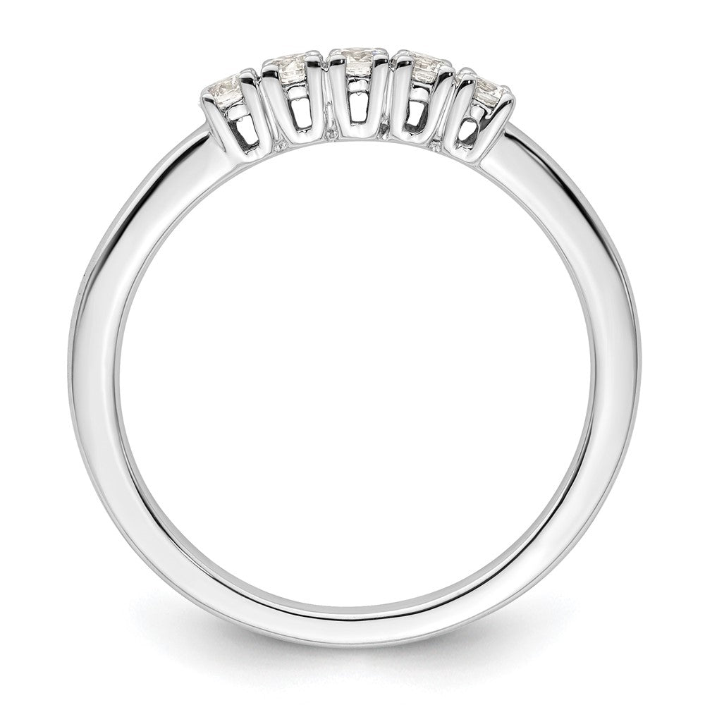14K White Gold 5-Stone Shared Prong 1/4 carat Round Complete Diamond Band