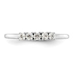 14K White Gold 5-Stone Shared Prong 1/4 carat Round Complete Diamond Band