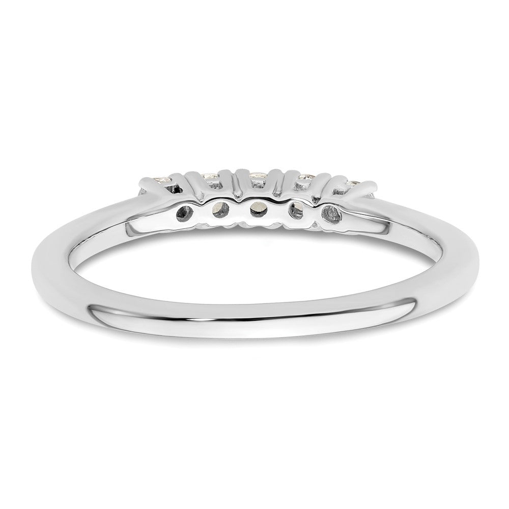 14K White Gold 5-Stone Shared Prong 1/4 carat Round Complete Diamond Band