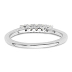 14K White Gold 5-Stone Shared Prong 1/4 carat Round Complete Diamond Band