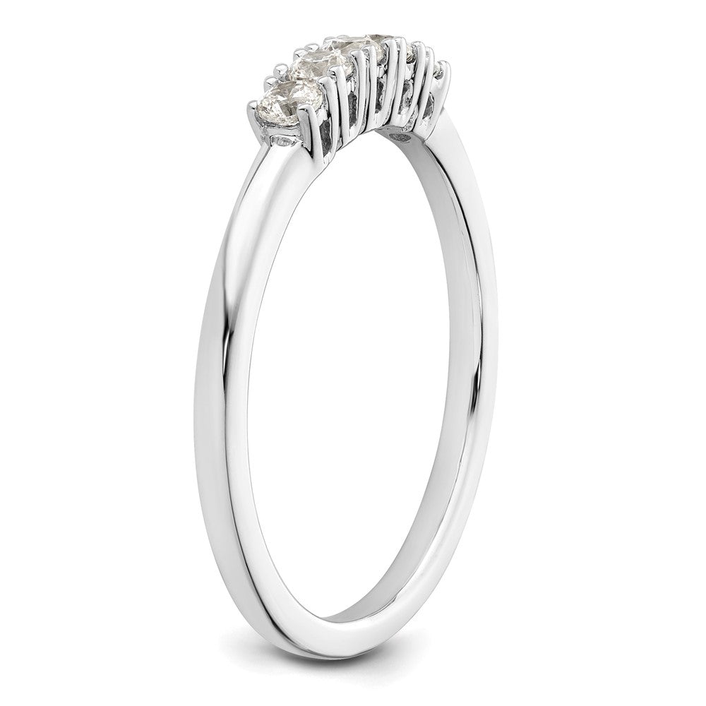 14K White Gold 5-Stone Shared Prong 1/4 carat Round Complete Diamond Band
