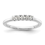 14K White Gold 5-Stone Shared Prong 1/4 carat Round Complete Diamond Band