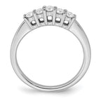 14K White Gold 5-Stone Shared Prong 1/3 carat Round Complete Diamond Band