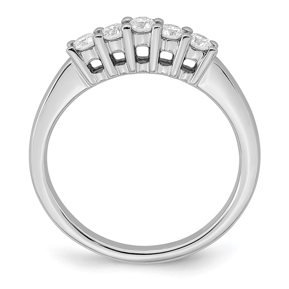 14K White Gold 5-Stone Shared Prong 1/3 carat Round Complete Diamond Band