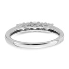 14K White Gold 5-Stone Shared Prong 1/3 carat Round Complete Diamond Band