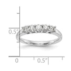 14K White Gold 5-Stone Shared Prong 1/2 carat Round Complete Diamond Band