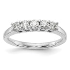 14K White Gold 5-Stone Shared Prong 1/2 carat Round Complete Diamond Band